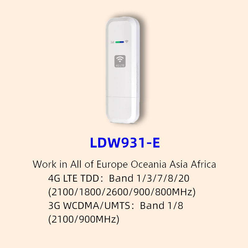 LDW931 4G WiFi Router | Portable WIFE LTE USB 4G Modem, Hotspot up to 10 Users
