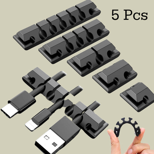 Silicone Cable Holder Clips | Cable Management, Cord Organizer, Adhesive Clip