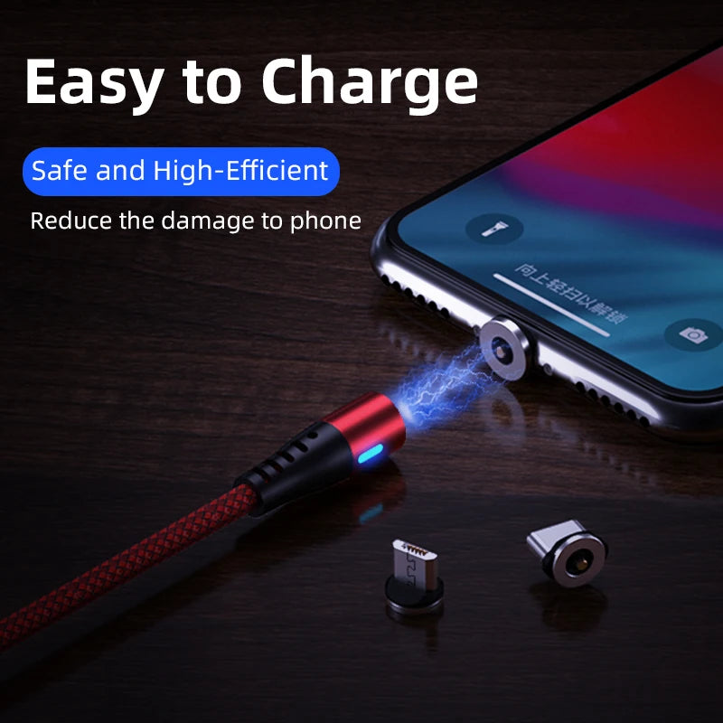 AUFU Magnetic Micro USB Type C Cable For iPhone Xiaomi Mobile Phone Fast Charging USB Cable Magnetic Charger Wire Cord Samsung