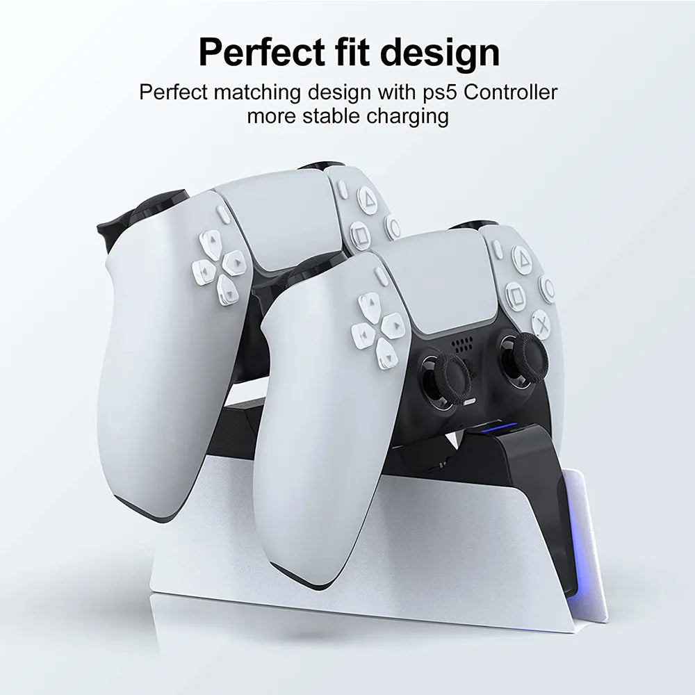 for PS5 Type-C DualSense Charging Station Dual Charging Dock Charger Stand for PlayStation 5 DualSense Wireless Game Controller