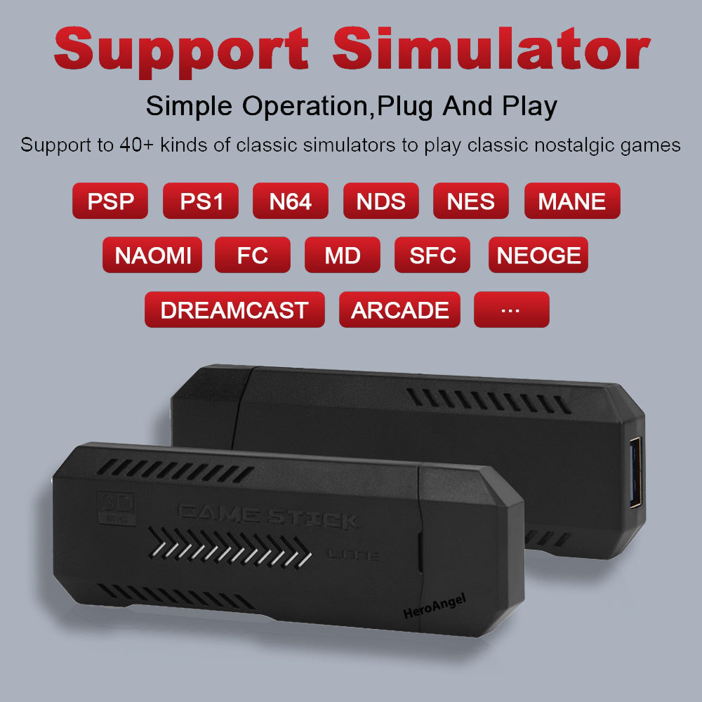 X2 Plus Gamestick 3D Retro Video Game Console | Emulators for SEGA/PSP/PS1
