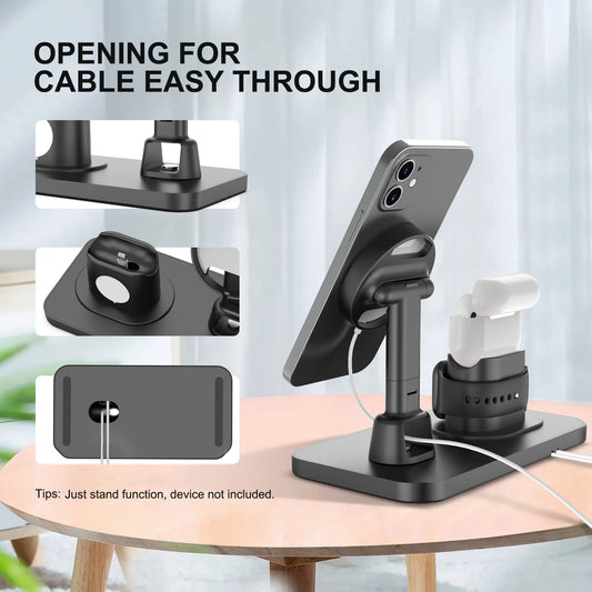 3 In 1 Wireless Desktop Charging Stand Dock Station Suitable For IPhone 12 Series Desktop Three In One Stand Airpods Pro1/2/3/4