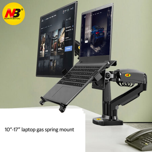 Dual Arm Monitor and Laptop Mount - Ergonomic Desk Stand
