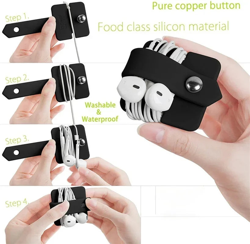 Data Cable Cord Organizer Earbuds Holder Earphone Wrap Earphones Organizer Headset Headphone Winder Cord Manager Cable Winder