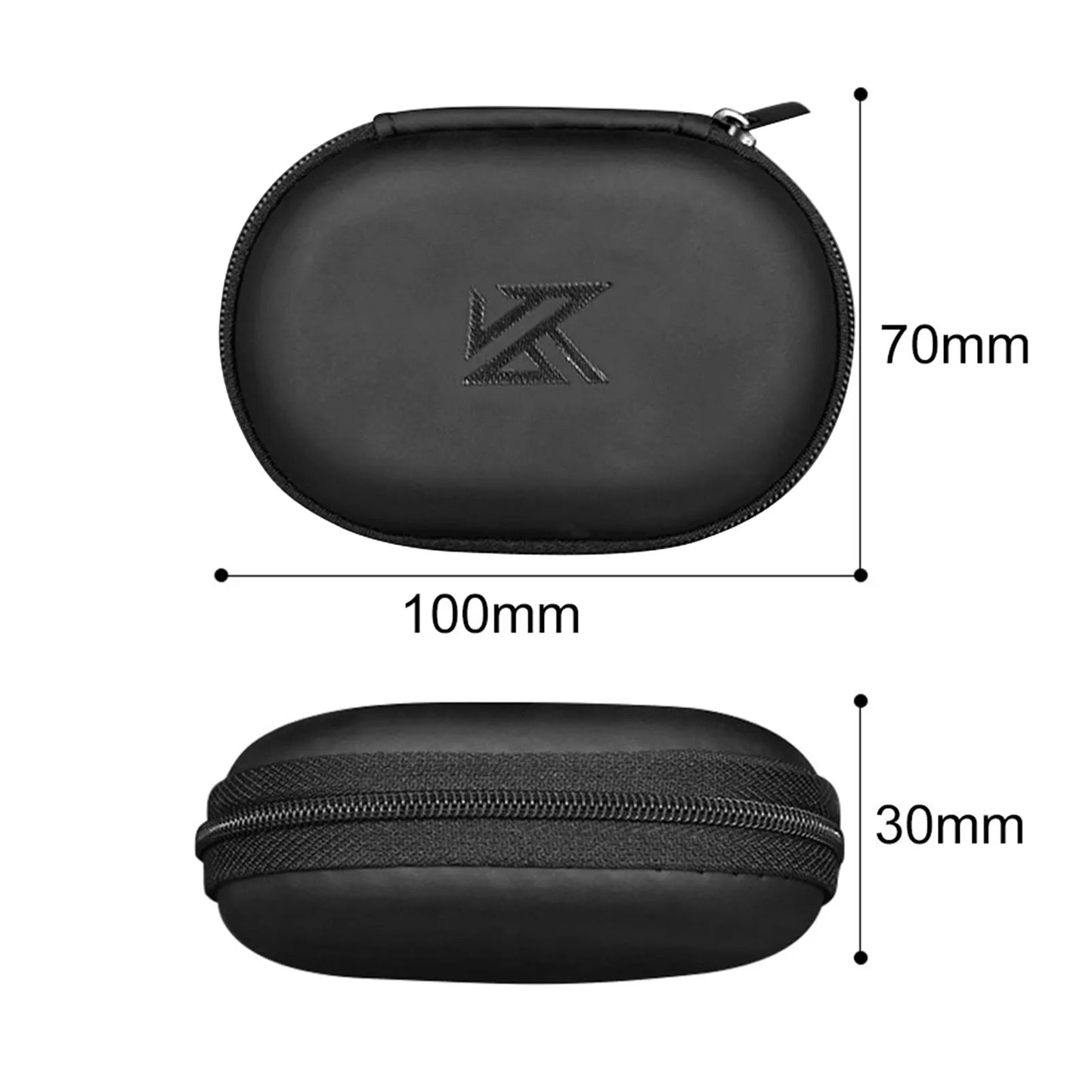 Earphones Case Oval Storage Bag Headphones PU Storage Box Black Portable Hold Storage Box For KZ AS10 ZS10 ZST ES4 EDR1 ED9
