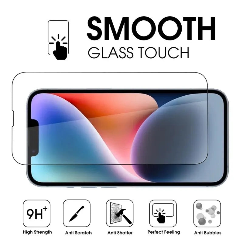 6-in-1 Tempered Glass Screen Protector for iPhone 13 11 12 15 14 Pro Max Plus Camera Lens Protective Glass for iPhone 15 PRO MAX