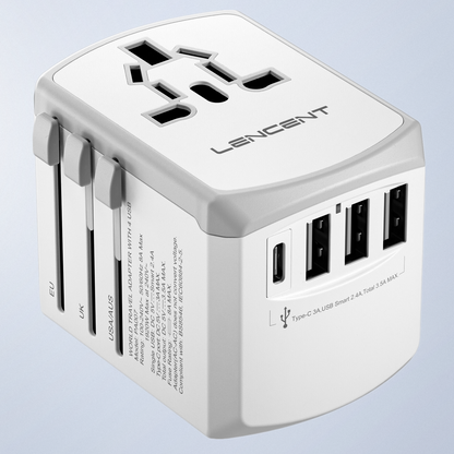 Universal Travel adapter, Power Charger | All-in-one Travel plug adapter 3-USB