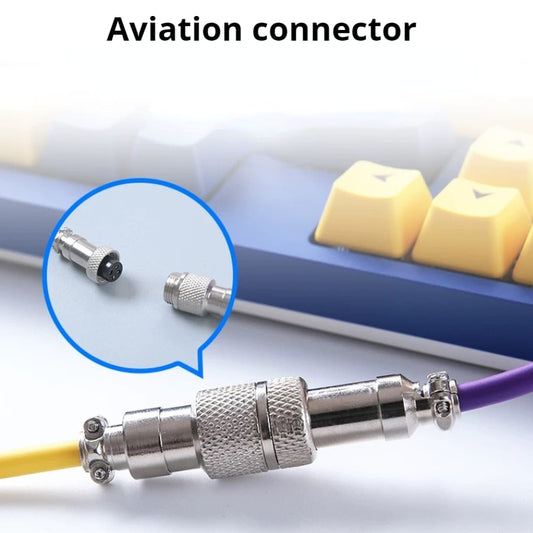 Coiled Aviation Cable for Mechanical Keyboard (USB Type-C)