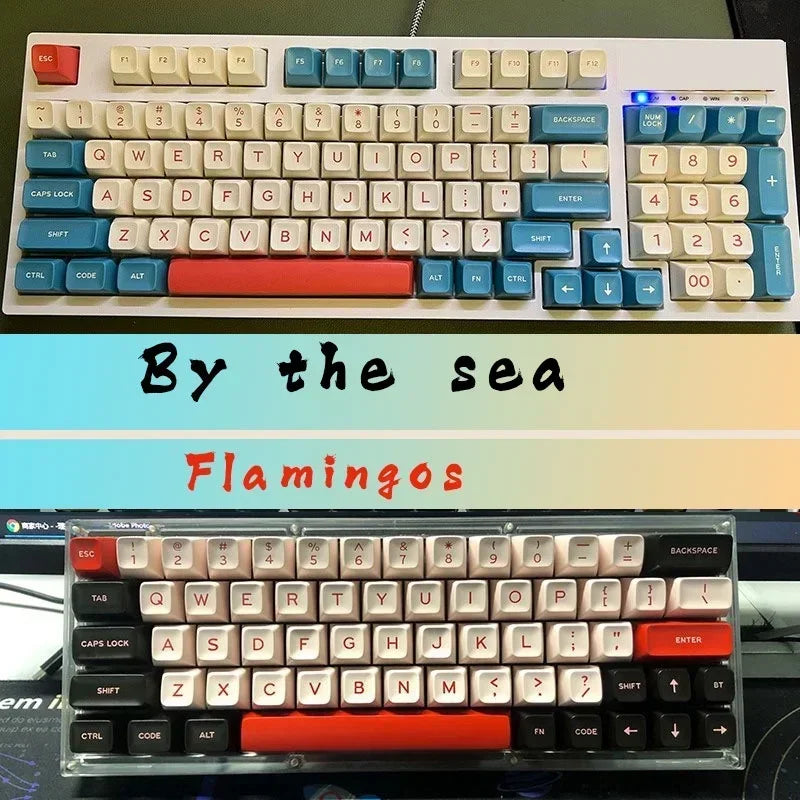 New Arrival SA profile Double shot keycaps ABS Monster Flamingo By the Sea Godspeed GMK theme