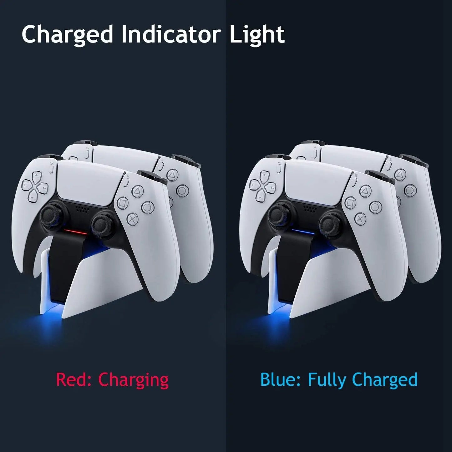 Double PS5 Controller Charging Dock Station | 2 Controllers, DualSense, LED Indicators