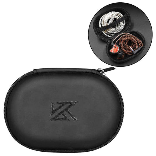 Earphones Case Oval Storage Bag Headphones PU Storage Box Black Portable Hold Storage Box For KZ AS10 ZS10 ZST ES4 EDR1 ED9