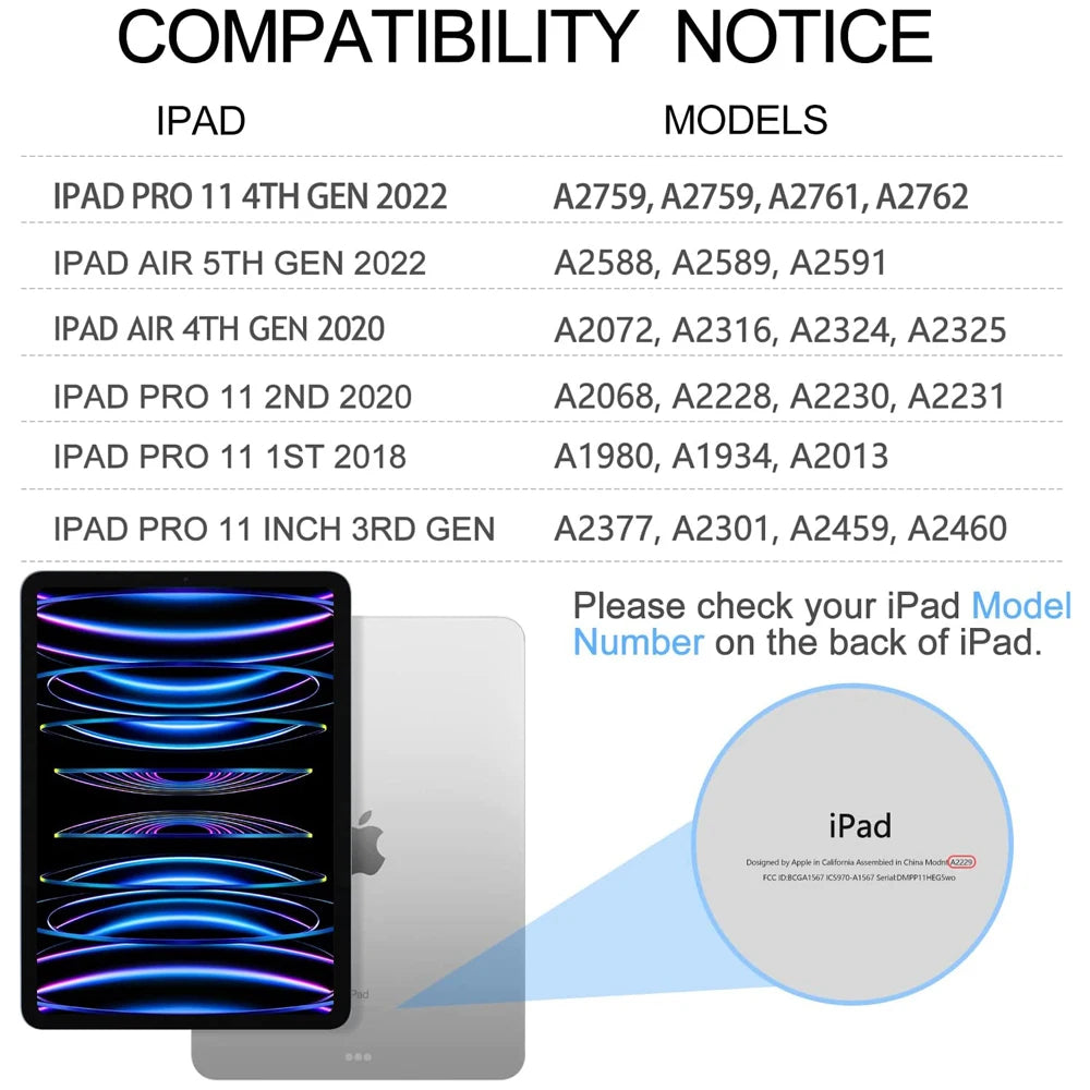 Backlight Magic Keyboard for iPad Pro 11 iPad Air 5 Air 4 10.9 inch Cover with Bluetooth Keyboard folio