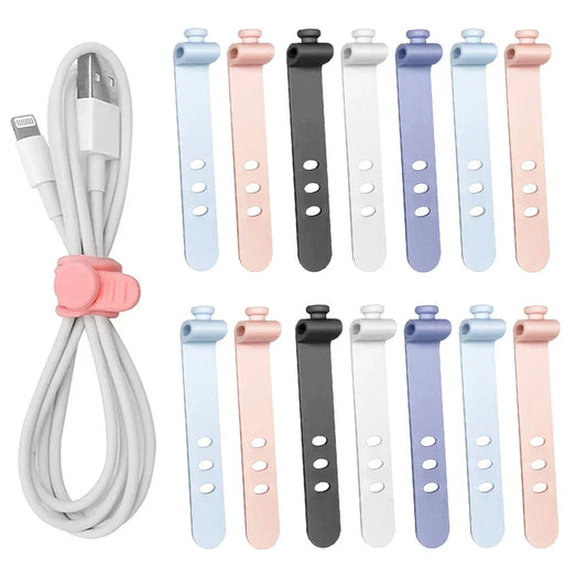 Phone Cable Organizer Earphone Clip Charger Cord Management 3 Hole Line Storge Holder Clips Data Line Bobbin Winder Straps