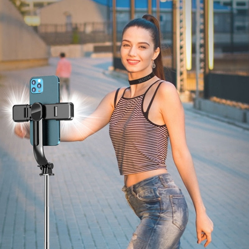 FANGTUOSI Bluetooth Selfie Stick | Fill Light Tripod & Remote Shutter