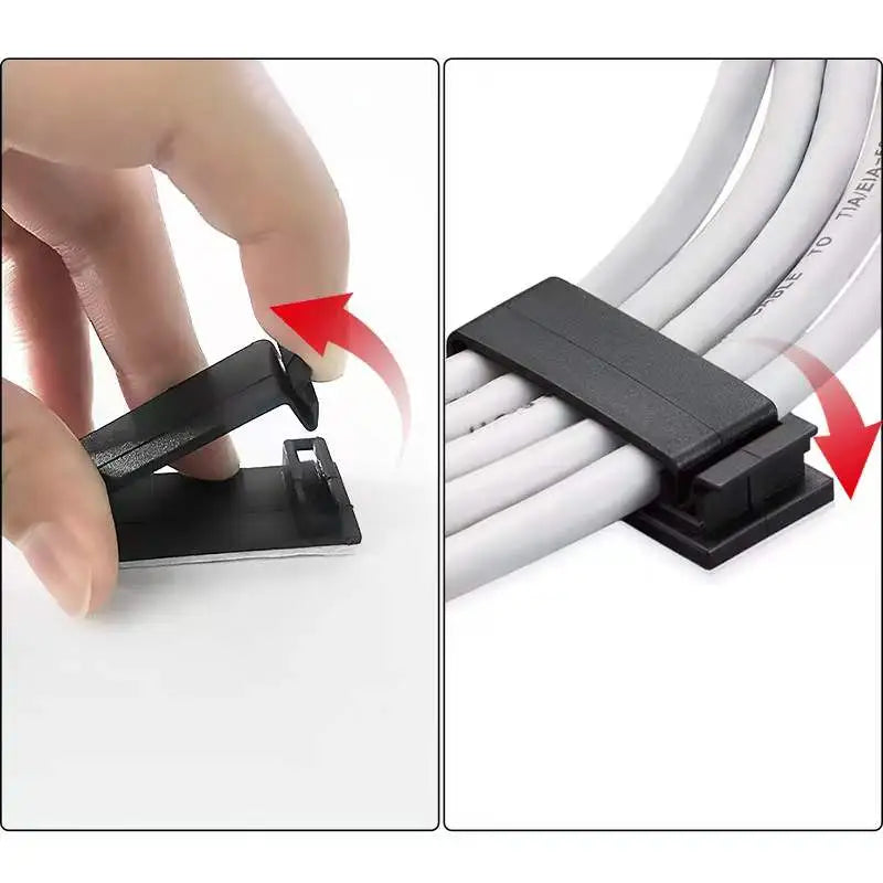 Self-adhesive Cable Organizer Wire Tie Cable Clamp Clips Holder Clamp Management Car GPS Data Decorative Cord Winder Manager