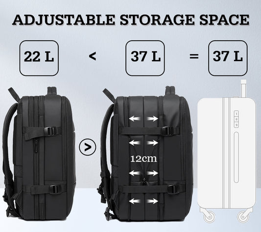 BANGE 1908 45L Backpack: Travel, Laptop, Expandable, Water-Resistant