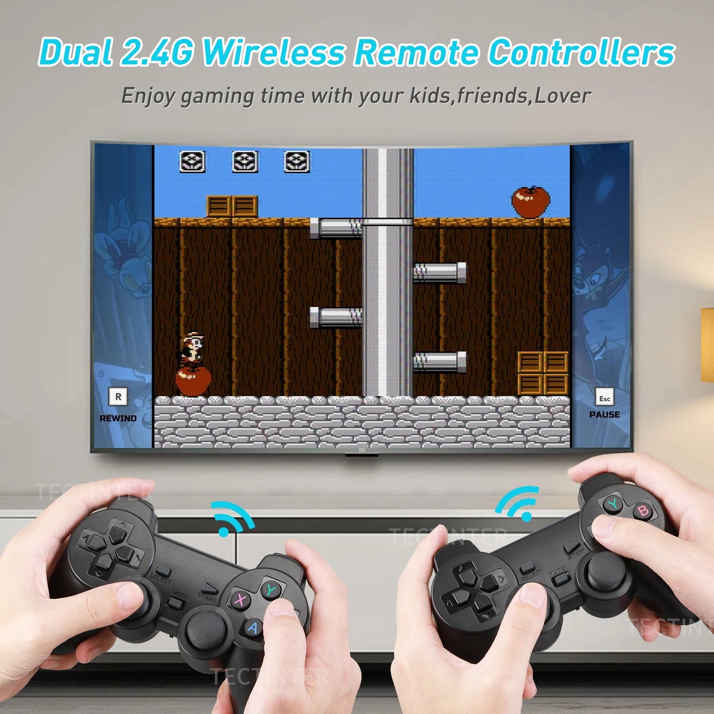 Video Game Console Built-in 20000+ Games Retro Handheld Game Player 64G 4K TV Game Stick 2.4G Wireless Controller Gamepad