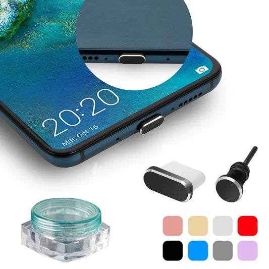 Type-C Charging Port Anti Dust Plug Earphone Charging Port Protector Cap Cover For iPhone Samsung Huawei Redmi Phone Accessories