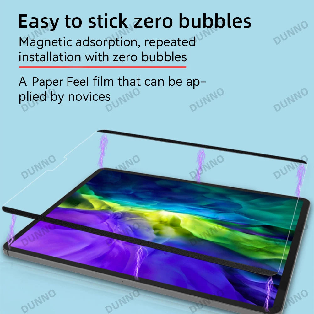 Paper Feel Screen Protector Film For iPad Pro 11 Air 4 5 10.9 10th 7/8/9th Generation Pro 12.9 Removable Magnetic Attraction