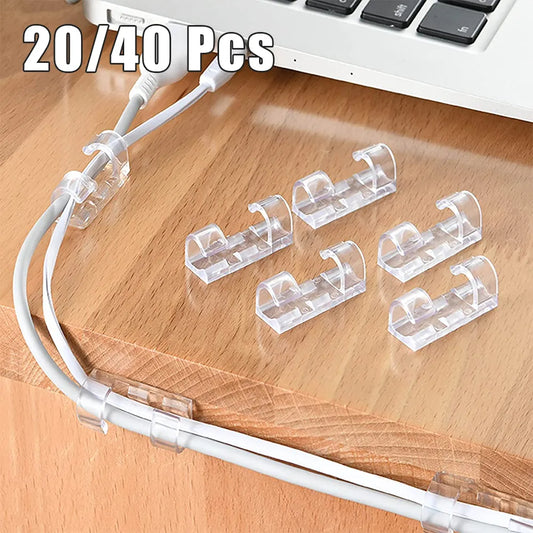Cable Clips Organizer, Self-Adhesive | Cord Management, Easy Organization, Strong Hold