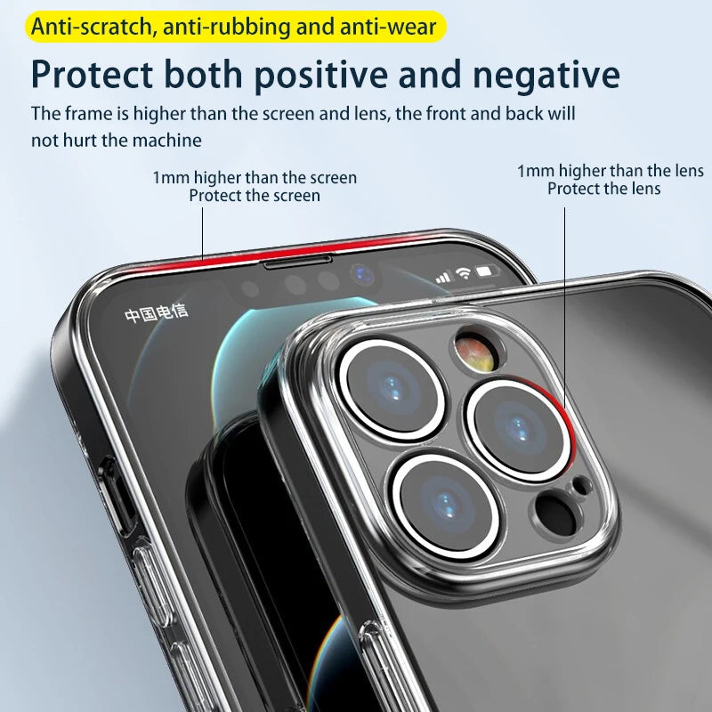 Clear Phone Case For iPhone 12 13 Pro Max Mini Silicone Soft Cover Case For iPhone 11 14 Pro XS Max XR X 8 7 15 Plus Back Cover