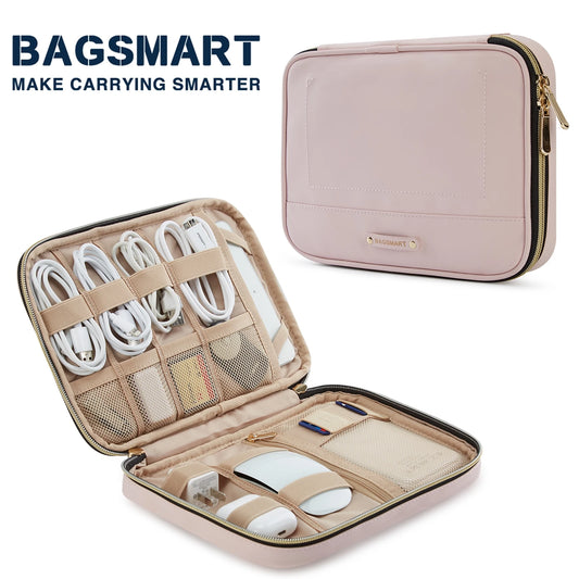 BAGSMART Travel Cable Storage Multi-Function Digital Storage Bag Business Gadget Organizer Digital Pouch Ipad Earphone Charge