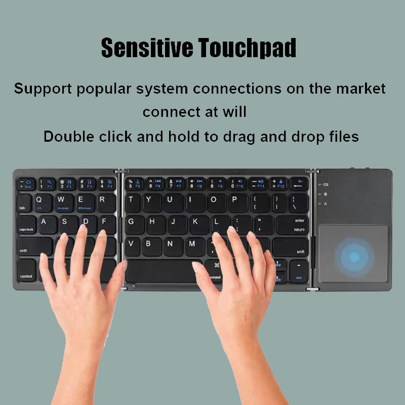 Portable Foldable Keyboard for Tablet and Phone | Touchpad, Bluetooth