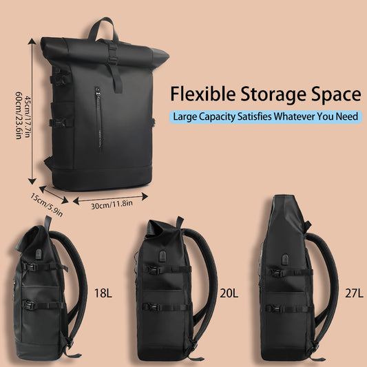 Men's Travel Laptop Backpack | Waterproof & Anti-Theft | USB Charging Port