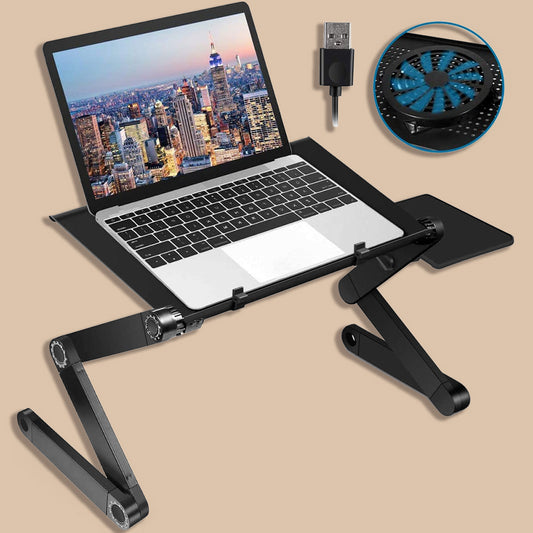 Adjustable Laptop Stand with Fan | Portable & Ergonomic Lap Desk