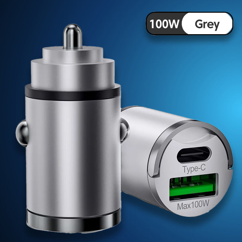 Mini 100W USB Car Charger Type C QC3.0 PD Car Chargers Fast Charging Car Phone Charger Adapter For iphone Samsung Huawei Xiaomi