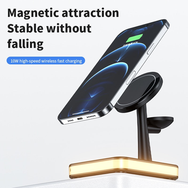 3 in 1 Wireless Magnetic Charger Stand Dock | Fast, Safe, Convenient