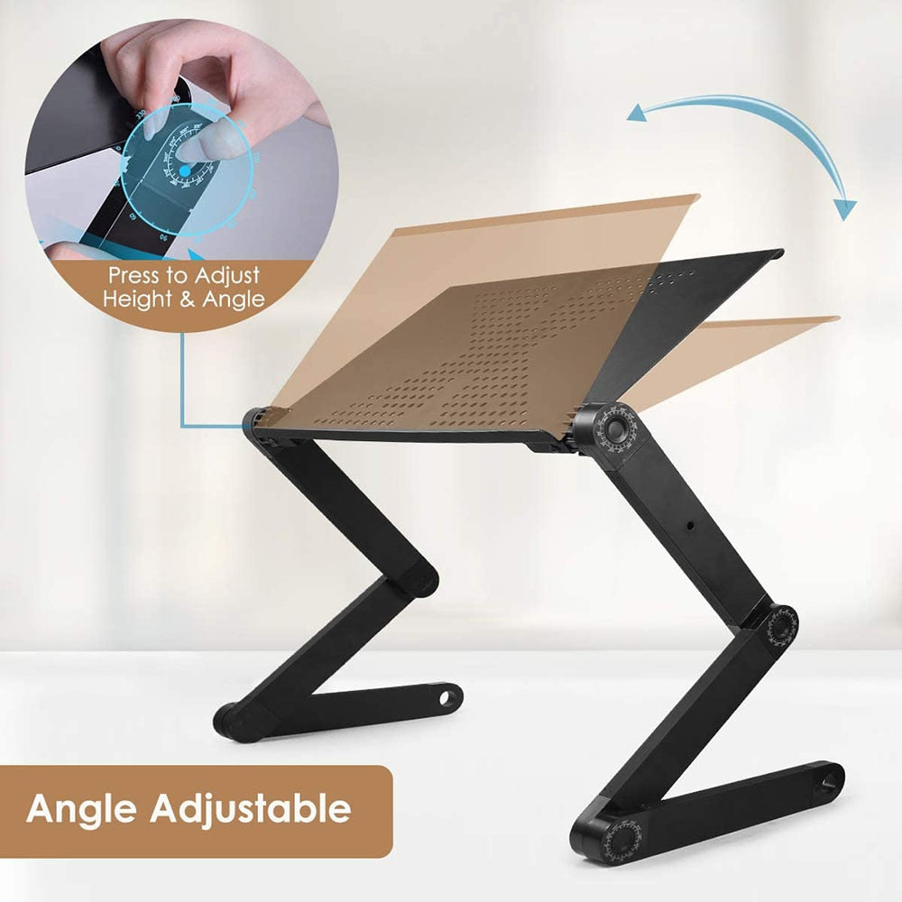 Adjustable Laptop Stand with Fan | Portable & Ergonomic Lap Desk