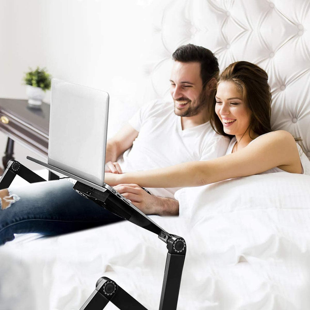 Adjustable Laptop Stand with Fan | Portable & Ergonomic Lap Desk