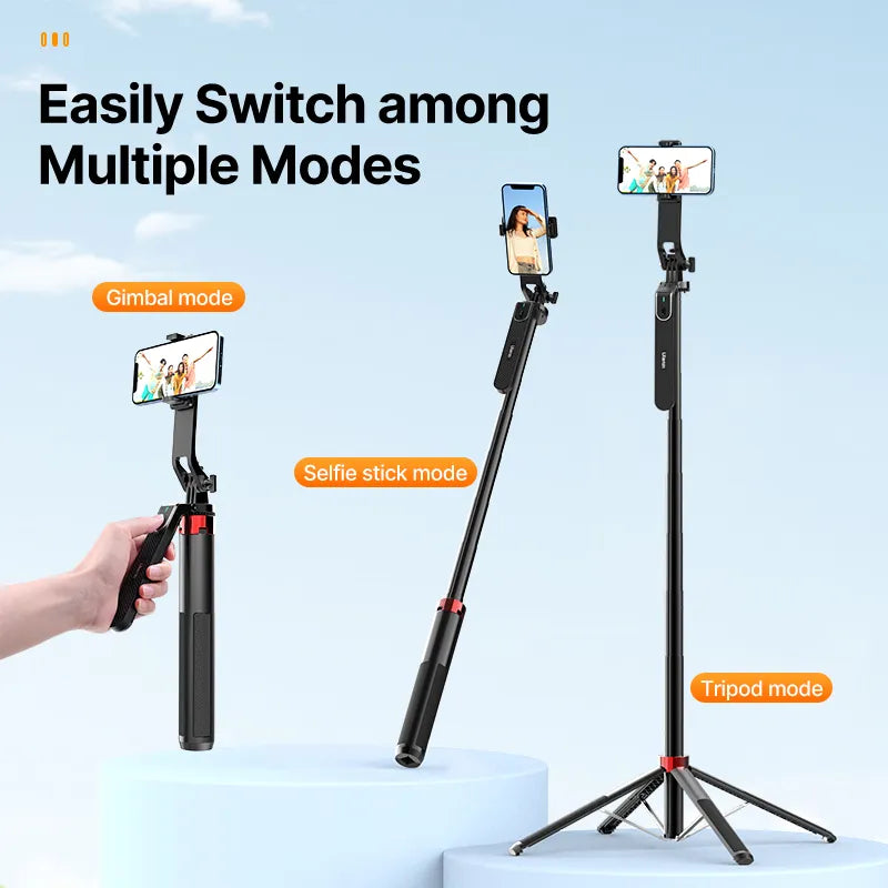 Ulanzi MA09 1.8m Selfie Stick Tripod for iPhone 11 12 13 14 15 Pro Max Phone with Remote Control with Panoramic Ball head Holder