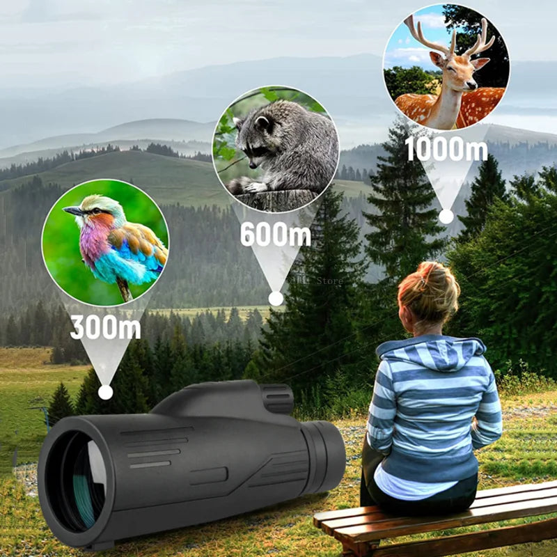 5000M Powerful Monocular 12x50 Night View Monocular Long Reach Portable Telescope High Magnification Professional