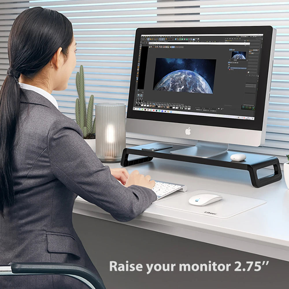 Monitor Stand Riser for Desk, Desktop Organizer | Laptop, PC, Computer, USB Hub