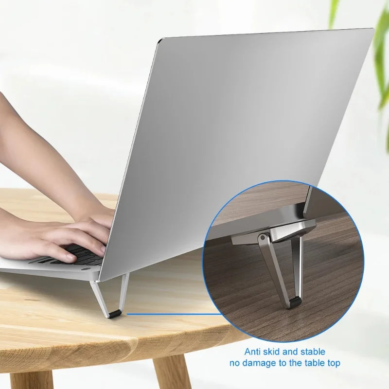 Metal Foldable Laptop Stand Non-slip Base Bracket Support for Macbook Pro Air Lenovo Thinkpad PC Laptop Mini Cooling Holder Feet