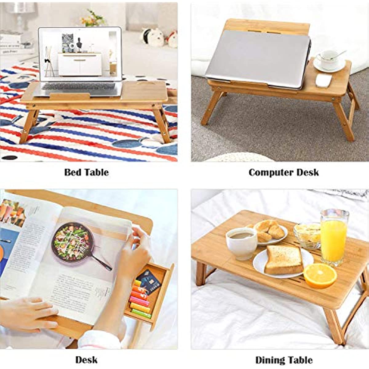 Laptop Bed Tray - Adjustable, Foldable, and Multifunctiona