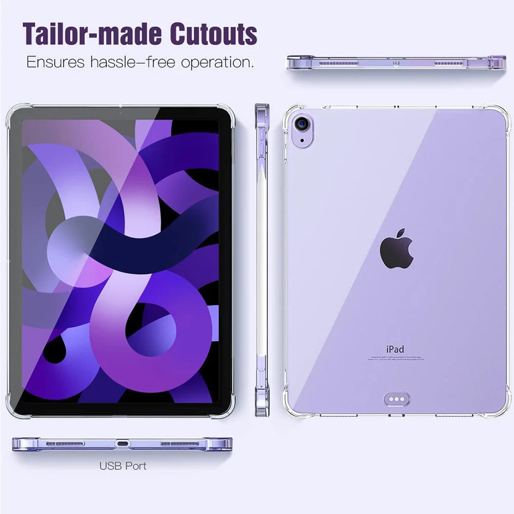 Protective Silicone Case for iPad | Silicon Transparent Cover, Apple, Mini, Pro, Air