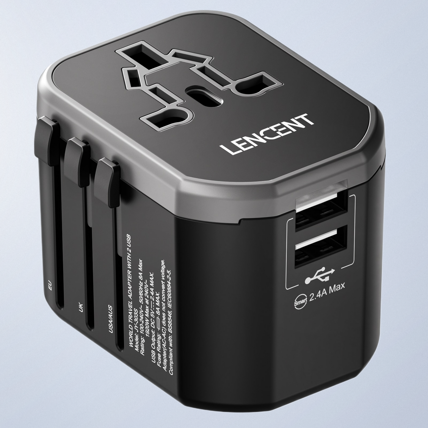 Universal Travel adapter, Power Charger | All-in-one Travel plug adapter 3-USB