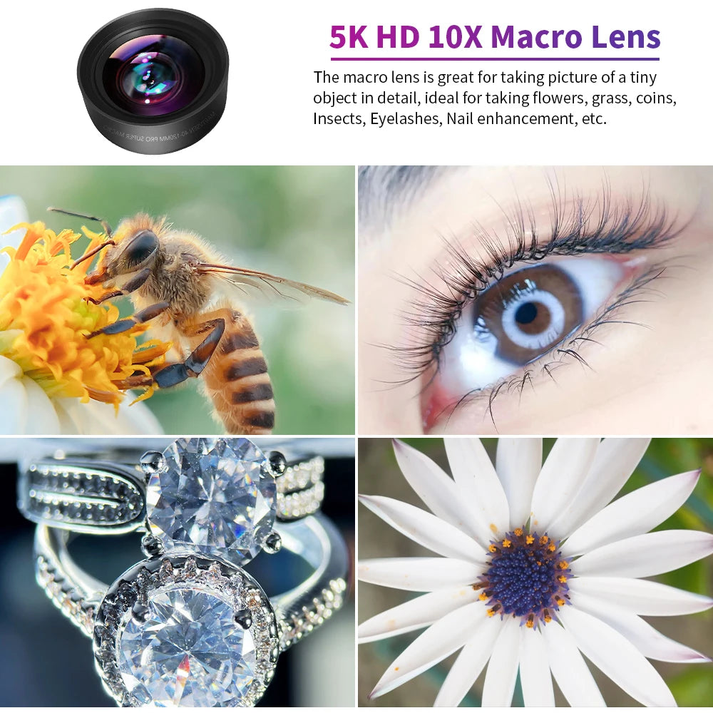 MARTVSEN 120MM Macro Lens, Professional 5K HD 10x Super Macro Universal Clip Camera Photo Lens for iPhone Samsung Andriod