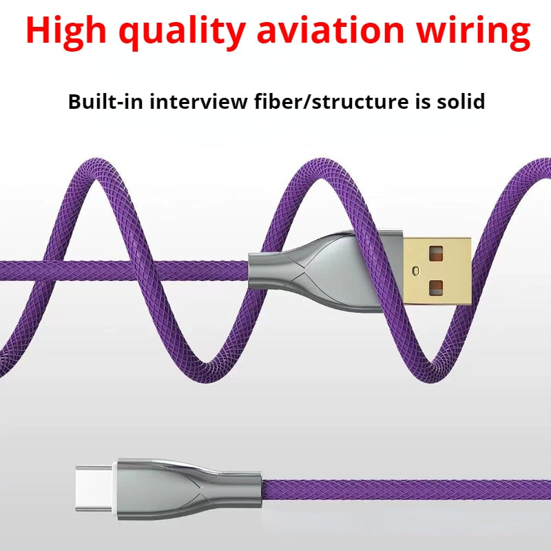 Coiled Aviation Cable for Mechanical Keyboard (USB Type-C)