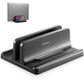 Dual-Slot Adjustable Vertical Laptop Stand ABS Plastic 4in1 Design Space-Saving for MacBook Chromebook Surface HP Dell Book iPad