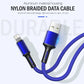 Fast Charging Cable, Nylon Braided Cable | Long Wire, Data Cord for Apple Devices