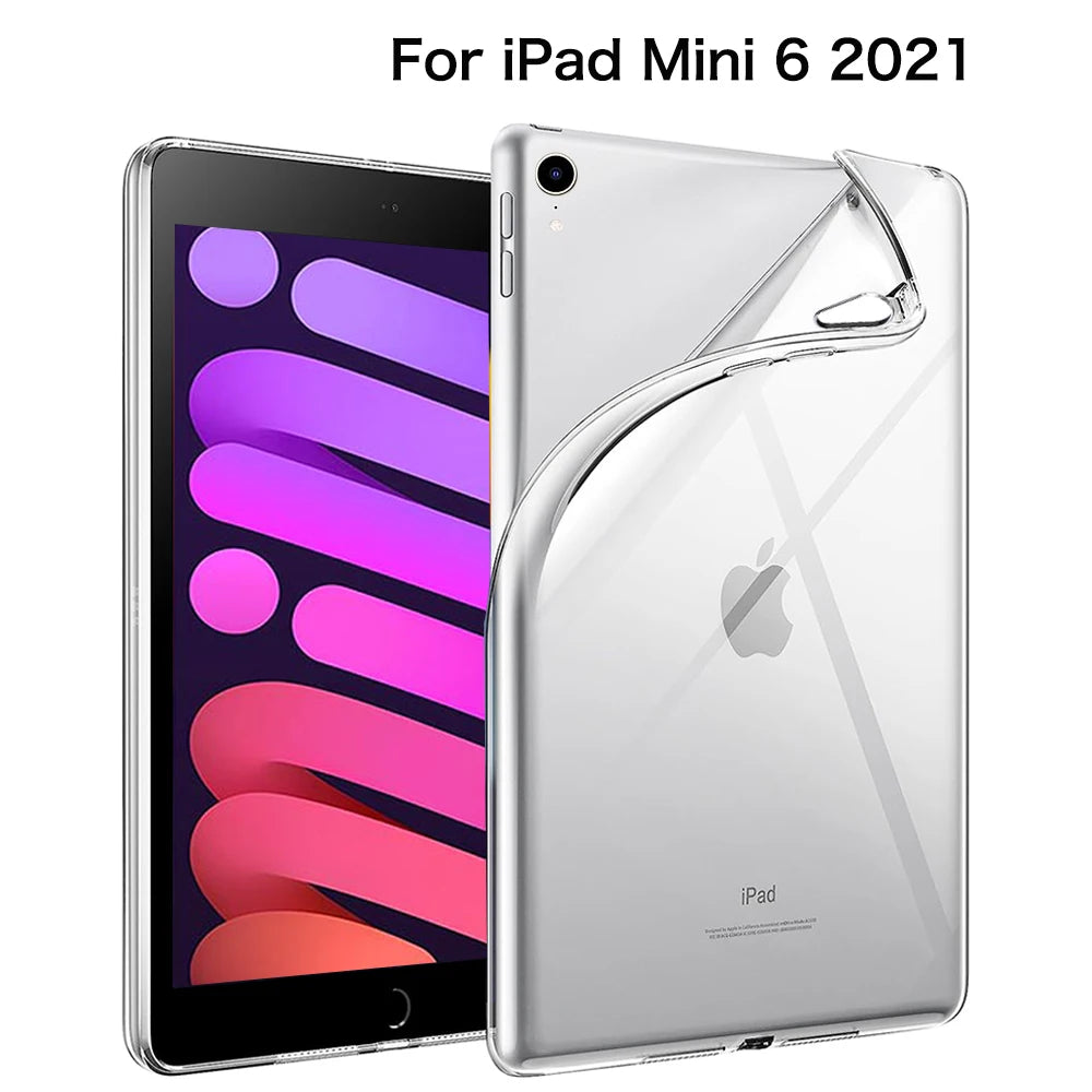 Protective Silicone Case for iPad | Silicon Transparent Cover, Apple, Mini, Pro, Air