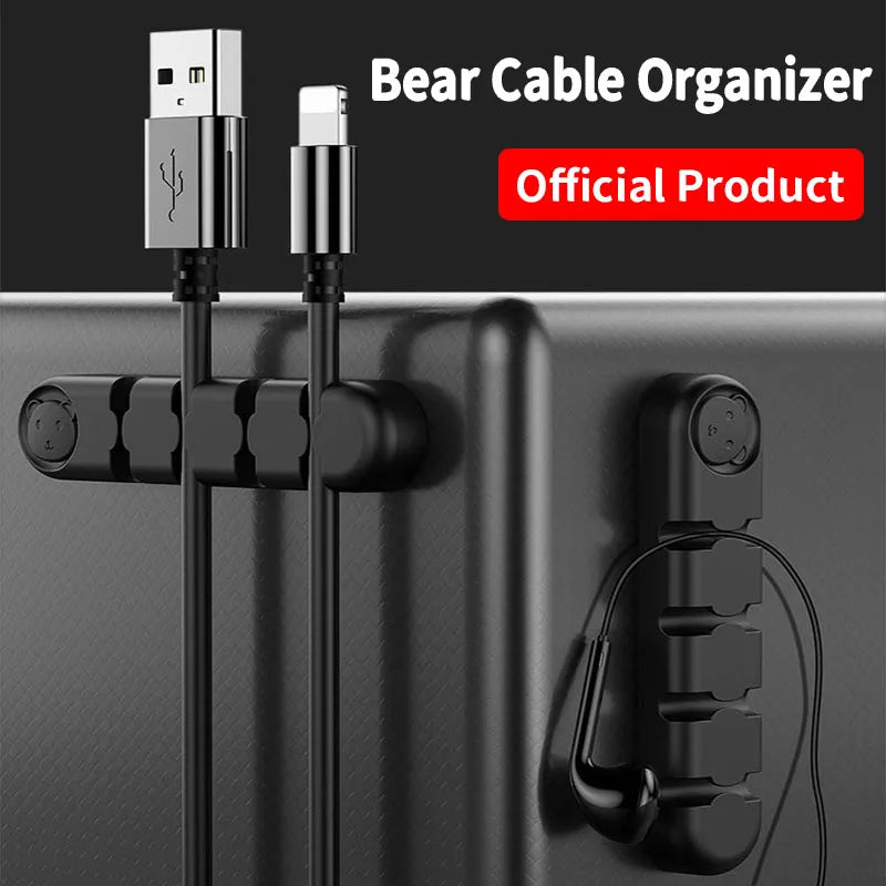 Cable Organizer Silicone USB Cable Winder Desktop Tidy Management Clips Cable Holder for Mouse Headphone Wire Organizer