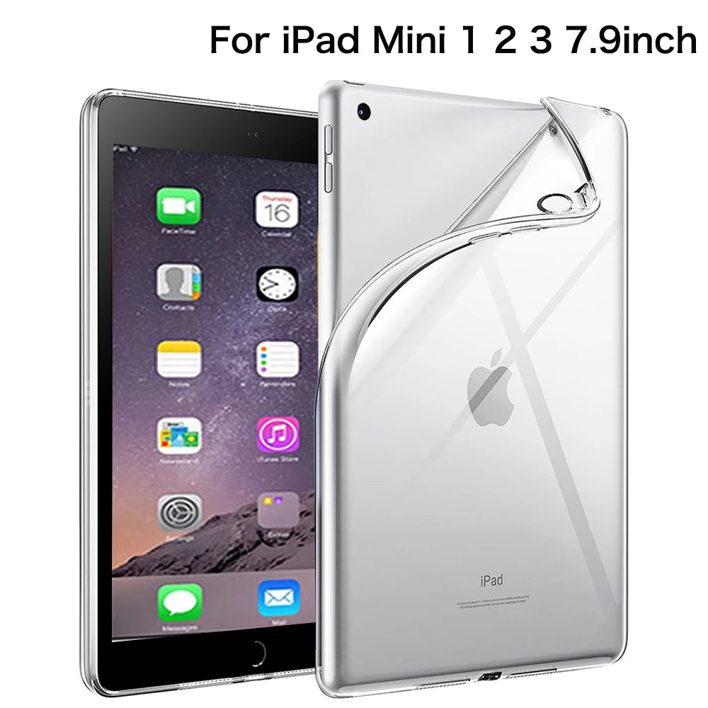 Protective Silicone Case for iPad | Silicon Transparent Cover, Apple, Mini, Pro, Air