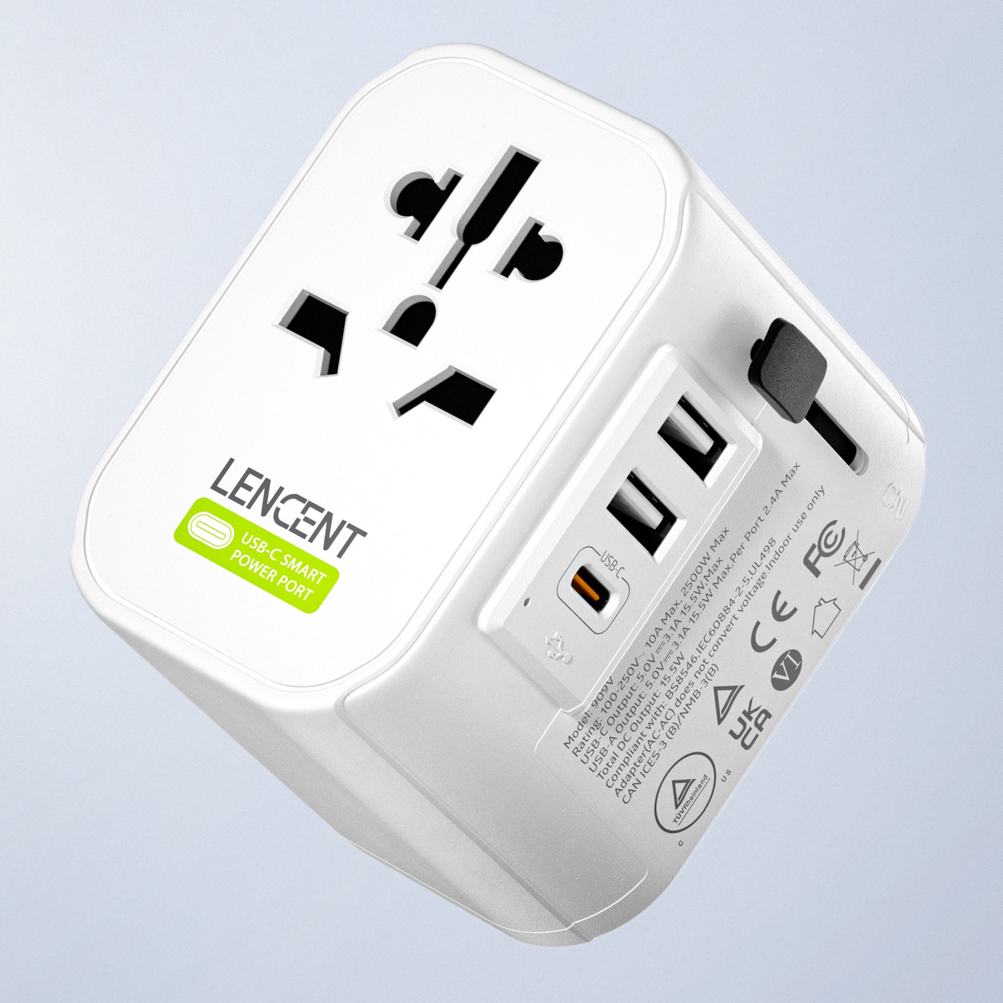 Universal Travel adapter, Power Charger | All-in-one Travel plug adapter 3-USB