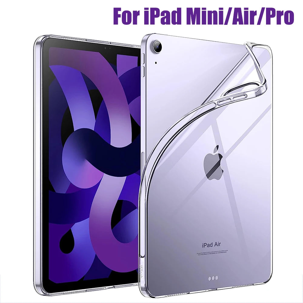 Protective Silicone Case for iPad | Silicon Transparent Cover, Apple, Mini, Pro, Air