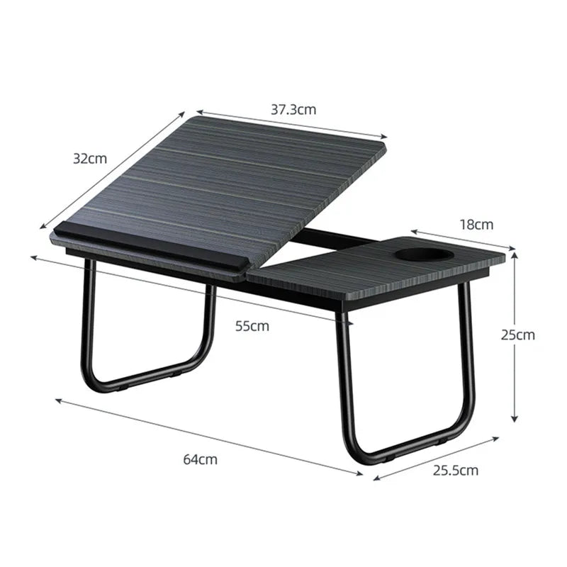 Folding Laptop Desk for Bed Portable Computer Tray for Sofa Table for Writing 4 Angles Adjustable Laptop Table with Cup Holder